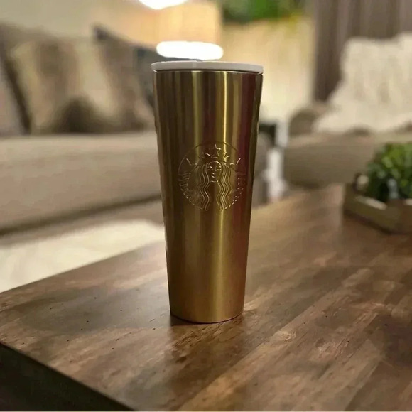 Starbucks Gold Sprkl Metallic Ombré Stainless Steel 24oz Cold Cup Venti Tumbler - Picture 6 of 6